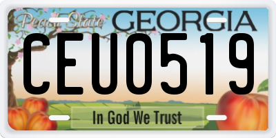 GA license plate CEU0519