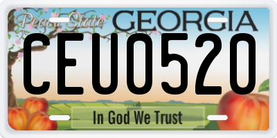 GA license plate CEU0520