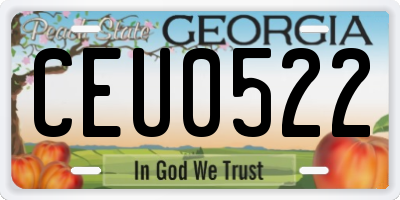 GA license plate CEU0522