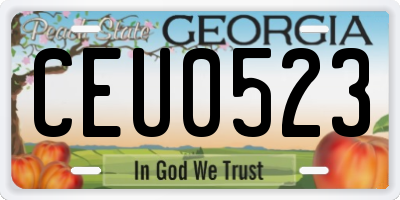 GA license plate CEU0523