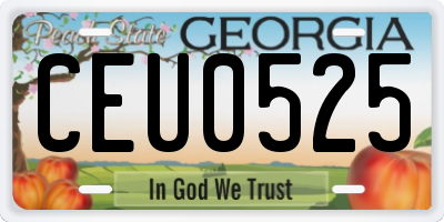 GA license plate CEU0525