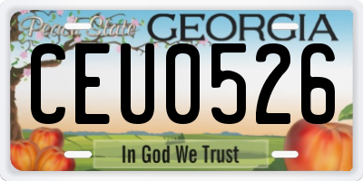 GA license plate CEU0526