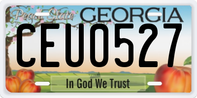 GA license plate CEU0527