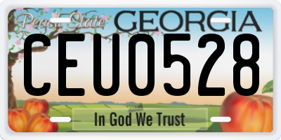 GA license plate CEU0528