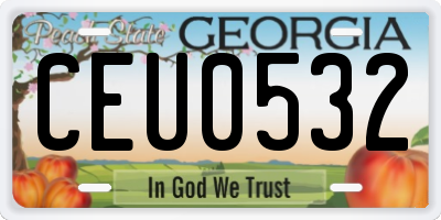 GA license plate CEU0532
