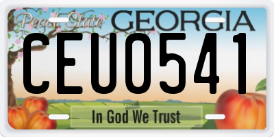 GA license plate CEU0541