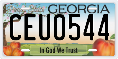 GA license plate CEU0544