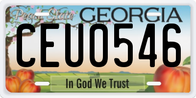 GA license plate CEU0546