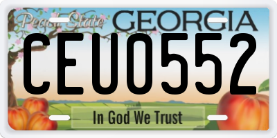 GA license plate CEU0552