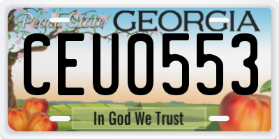 GA license plate CEU0553