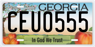 GA license plate CEU0555