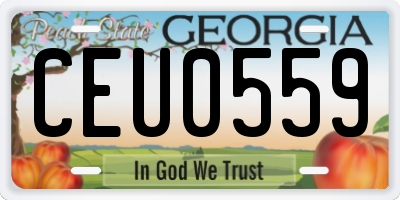 GA license plate CEU0559