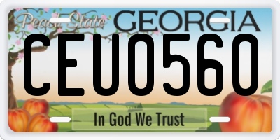 GA license plate CEU0560