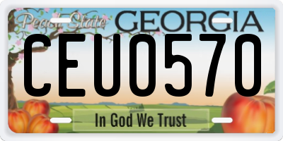 GA license plate CEU0570