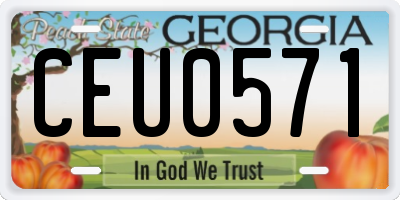 GA license plate CEU0571