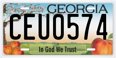 GA license plate CEU0574