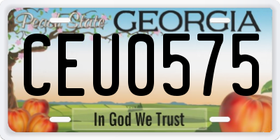 GA license plate CEU0575