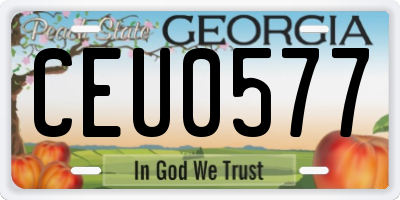 GA license plate CEU0577