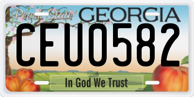 GA license plate CEU0582