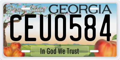 GA license plate CEU0584