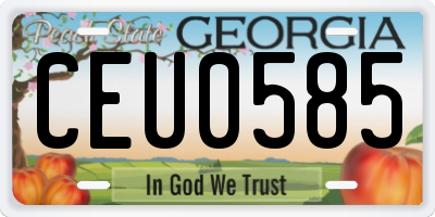 GA license plate CEU0585