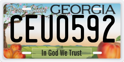 GA license plate CEU0592
