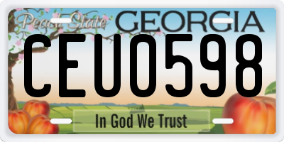 GA license plate CEU0598