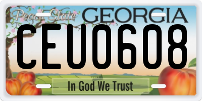 GA license plate CEU0608