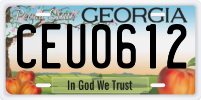 GA license plate CEU0612