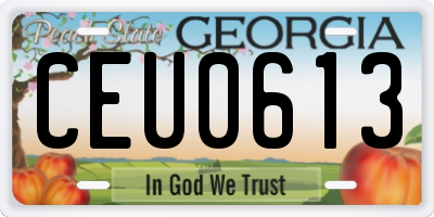 GA license plate CEU0613