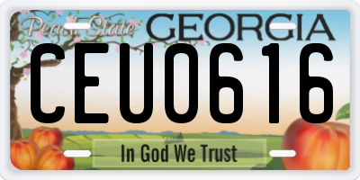 GA license plate CEU0616