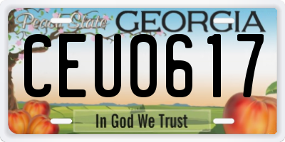GA license plate CEU0617