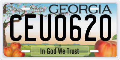 GA license plate CEU0620