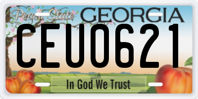GA license plate CEU0621