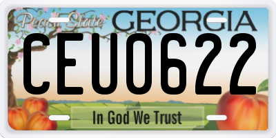 GA license plate CEU0622