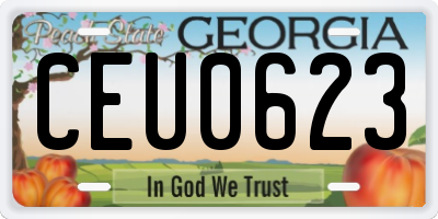 GA license plate CEU0623