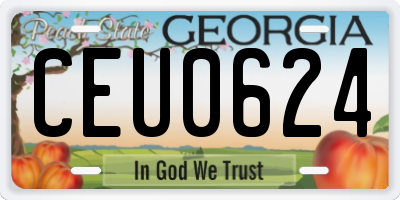 GA license plate CEU0624