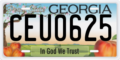 GA license plate CEU0625