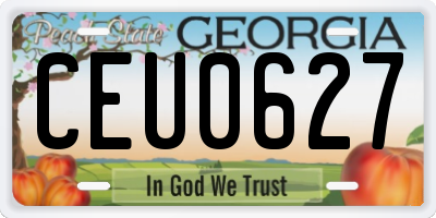GA license plate CEU0627