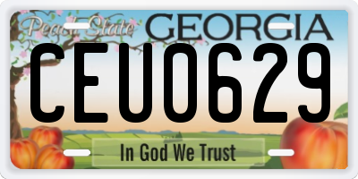 GA license plate CEU0629