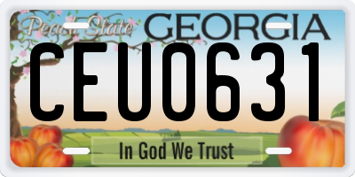 GA license plate CEU0631