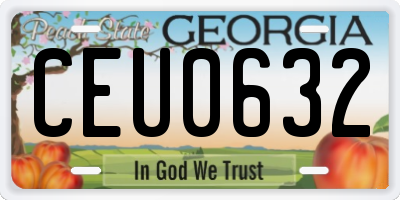 GA license plate CEU0632