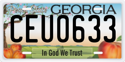 GA license plate CEU0633
