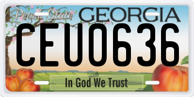 GA license plate CEU0636