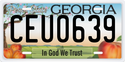 GA license plate CEU0639