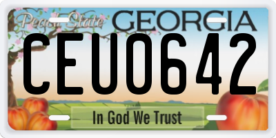 GA license plate CEU0642