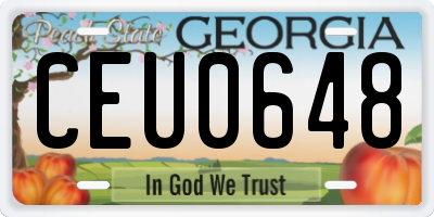 GA license plate CEU0648