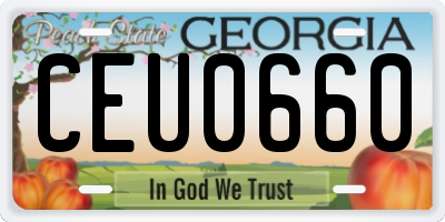 GA license plate CEU0660