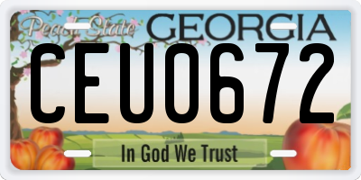 GA license plate CEU0672