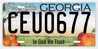 GA license plate CEU0677